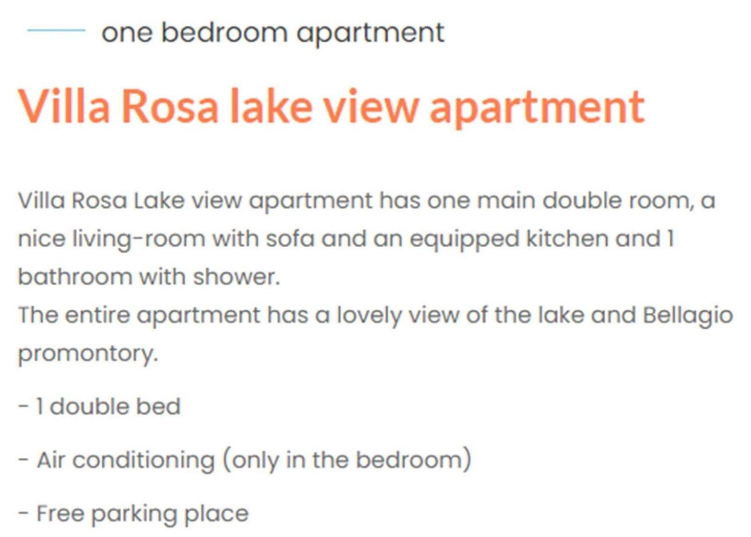 Miralago Apartments Villa Rosa Lake View Bellagio Eksteriør bilde